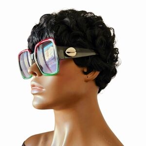 Sunglasses Red Black Green, Eye Wear, Cowrie Shell Frames, Shades